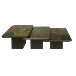Set Of 3 German Brutalist Nesting Tables by Paul Kingma for C. Kneip, 1991