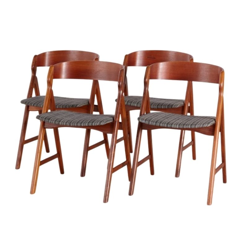Set of 4 Model 71 Teak Dining Chairs by Henning Kjærnulf for Boltings Stolefabrik, 1960s