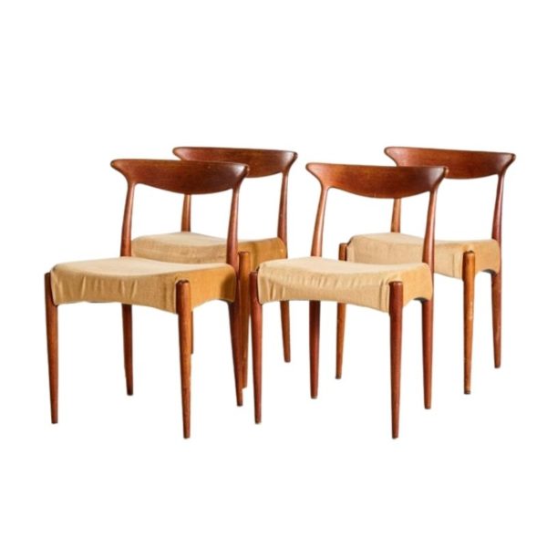 Set of 4 Teak Dining Chairs by Arne Olsen Hovmand, 1960s