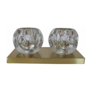 Vintage Brass & Glass Sconce from Peill & Putzler , Germany 1970s