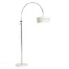 White Chrome Plated Floor Lamp by Tamás Borsfay, 1970s