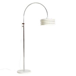 White Chrome Plated Floor Lamp by Tamás Borsfay, 1970s