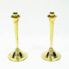 Lovely brass candleholder pair by Lars Holmström 1960s, Sweden