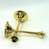 Lovely brass candleholder pair by Lars Holmström 1960s, Sweden