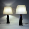 Black glass tablelamp pair RD1323 by Carl Fagerlund for Orrefors, Sweden 1960s