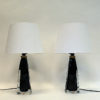 Black glass tablelamp pair RD1323 by Carl Fagerlund for Orrefors, Sweden 1960s