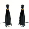 Black glass tablelamp pair RD1323 by Carl Fagerlund for Orrefors, Sweden 1960s