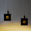 Brass pair of ceiling and window pendants Scandinavia 1960s