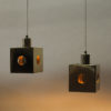 Brass pair of ceiling and window pendants Scandinavia 1960s