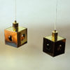 Brass pair of ceiling and window pendants Scandinavia 1960s