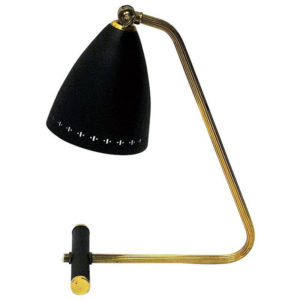 Swedish adjustable Black Metal Desklamp 1950s