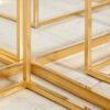 Golden Framed Round Glass Coffee Table and Nesting Tables Set, 1960s, Set of 5
