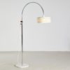 White Chrome Plated Floor Lamp by Tamás Borsfay, 1970s