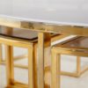 Golden Framed Round Glass Coffee Table and Nesting Tables Set, 1960s, Set of 5