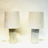 Pair of great beige Italian ceramic tablelamps 1980s