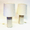 Pair of great beige Italian ceramic tablelamps 1980s