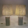 Pair of great beige Italian ceramic tablelamps 1980s
