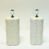 Pair of great beige Italian ceramic tablelamps 1980s