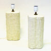 Pair of great beige Italian ceramic tablelamps 1980s