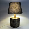 Scandinavian cubeshaped Stoneware tablelamp 1970s