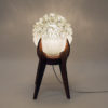 Norwegian glass top and teak table lamp 1950s