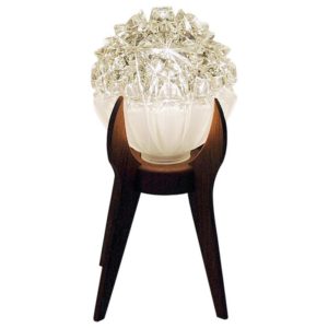 Norwegian glass top and teak table lamp 1950s