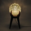Norwegian glass top and teak table lamp 1950s