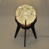 Norwegian glass top and teak table lamp 1950s