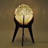 Norwegian glass top and teak table lamp 1950s