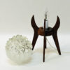 Norwegian glass top and teak table lamp 1950s