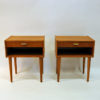 Midcentury Teak night tables pair from Sweden 1950/60s Midcentury Teak night tables pair from Sweden 1950/60s