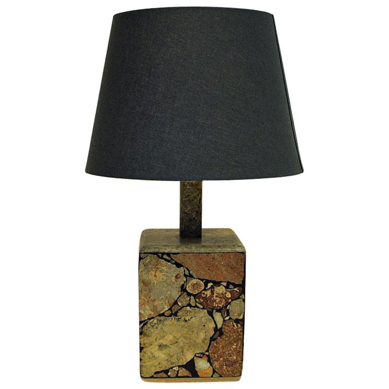 Scandinavian cubeshaped Stoneware tablelamp 1970s