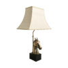 Brass Horse Chinoiserie Table Lamp 1970s Hollywood Regency Midcentury Antique