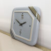 Handarbeit Ceramic Wall Clock Blue Gold Leaf Vintage German Bohemian 1960s