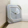 Handarbeit Ceramic Wall Clock Blue Gold Leaf Vintage German Bohemian 1960s