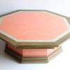 Pink faux-pearl and brass coffee table by Rodolfo Dubarry Marbella 1970s Pink faux-pearl and brass coffee table by Rodolfo Dubarry Marbella 1970s