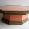 Pink faux-pearl and brass coffee table by Rodolfo Dubarry Marbella 1970s Pink faux-pearl and brass coffee table by Rodolfo Dubarry Marbella 1970s