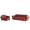Leather Living Room Set, 1960s, Set of 2