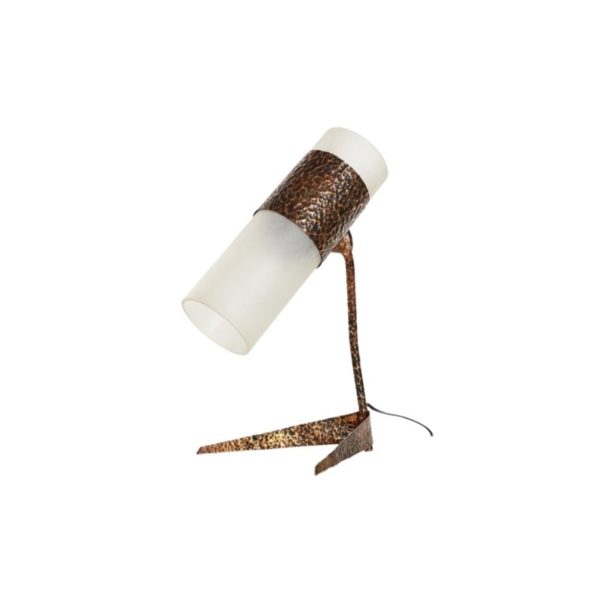 Brutalist copper table lamp, 1950s