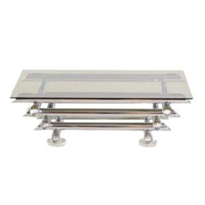 Sculpture-Like Chrome Coffee Table, 1980s
