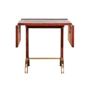 Walnut and Brass Extendable Coffee Table, 1940s