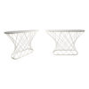 White Twisted Console Table 1980s Isamu Noguchi Style USA Mid-century Oval