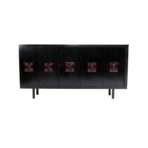 XXL black brutalist sideboard, Belgium 1960’s