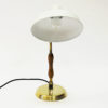 Oak and white metal table lamp by Asea, Sweden 1950s