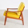 Danish Teak Armchair with New Yellow Velvet Upholstery, 1960s