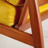 Danish Teak Armchair with New Yellow Velvet Upholstery, 1960s