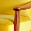Danish Teak Armchair with New Yellow Velvet Upholstery, 1960s