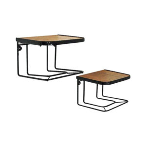 Vintage wall /bedside table pair of teak and metal - Sweden 1960s