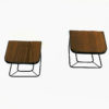 Vintage wall /bedside table pair of teak and metal - Sweden 1960s