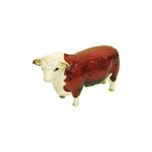 Beswick brown and white ceramic Hereford bull- England 1950s